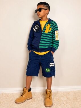Hi! Fendi Kids Hoodie & Cargo Shorts Set Size 10